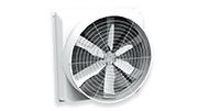 Ventilateur d'extraction à lamelles EC de 48 pouces avec 6 pales en fibre de verre et volet en treillis métallique pour la ventilation des bâtiments d'élevage
