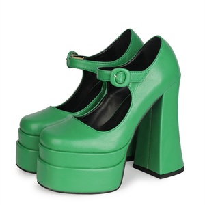 Zapatos de Tacón Alto con Plataforma Gruesa y Punta Cuadrada para Mujer, Primavera-Verano 2022, con Correa de Hebilla, Estilo Mary Jane, Talla 45 - Product Image 6