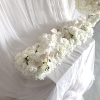 Kit de fleurs décorées pour mariage personnalisation en usine Arche de chemin de table à fleurs artificielles rouges et bleues