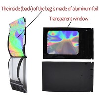 Sacs d'emballage holographiques plastique mylar pochettes plates refermables fermeture éclair laser avec logo personnalisé