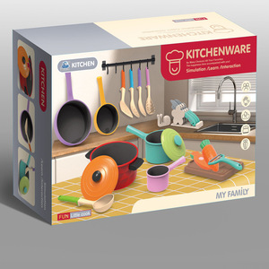 Set <span class=keywords><strong>Giocattolo</strong></span> Cucina per Bambini, Gioco di Simulazione con Pentole e Stoviglie Colorate, Gioco di Ruolo per Bambini 4-6 Anni - Product Image 1
