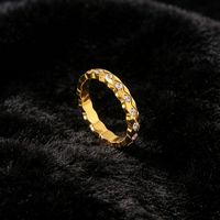 Anillo de Acero Inoxidable Chapado en Oro de 18K con Circonita Cúbica, Diseño Cruzado Acolchado, Minimalista, Apilable, Delgado, para Uso Diario, Joyería para Mujer