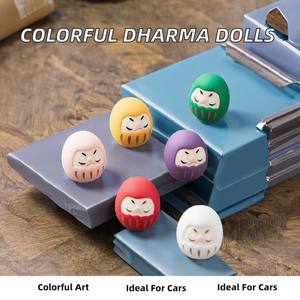 تماثيل صغيرة من السيراميك المزجج الملون ، مجموعة فنية يابانية ، دمى دارما مرسومة ، هدايا صغيرة لطيفة - Product Image 3
