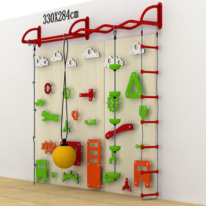 Estructura de Escalada de Madera para Interiores, Equipo de Ejercicio Infantil, Barras de <span class=keywords><strong>Gimnasia</strong></span>, Escalador de Pared, Gimnasio en Casa para Niños - Product Image 5