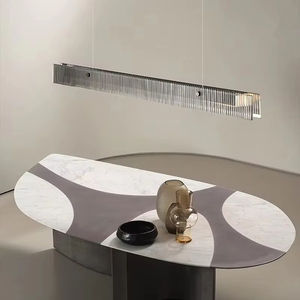 Lámpara de mesa lineal moderna, estilo <span class=keywords><strong>juvenil</strong></span> minimalista, decoración interior, candelabro de cristal de aluminio - Product Image 2