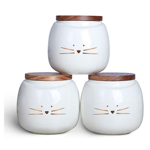 Recipiente <span class=keywords><strong>de</strong></span> Cerámica Esmaltada para Comida y Golosinas para Perros y Gatos, con Tapa, Apto para <span class=keywords><strong>Microondas</strong></span>, 400 ml, Diseño Europeo, Personalizable - Product Image 6