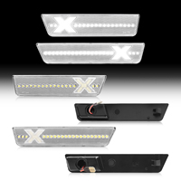 Lampu Penanda Samping Mobil LED Gaya X Lensa Bening untuk Dodge Challenger 2008-2014 Lampu Bumper LED Putih 68043394AA 4 Buah