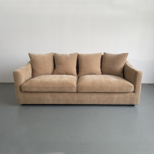 Divano Moderno in Tessuto <span class=keywords><strong>Beige</strong></span> a 3 Posti con Cuscini Morbidi per Soggiorno Arredamento Casa - Product Image 2
