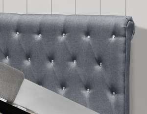 Moderna Testiera e Pediera Slitta Design Letti Biancheria In Tessuto Imbottito Doppio Formato Di Archiviazione - Product Image 5