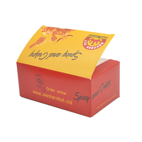 Boîte à poulet frit jetable, pliable, anti-graisse, pour ailes de poulet, nuggets, poulet frit, avec lamination mate, logo personnalisé, pour sushis
