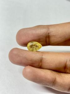 Piedras Preciosas de Zafiro Amarillo Cultivadas en Laboratorio, Corte Pera, Simuladas, con Inclusiones de Cristal para Joyería - Product Image 4