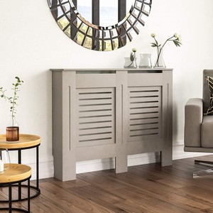 Étagère de radiateurs modernes épaissir blanc à hautes lattes verticales couvercle de <span class=keywords><strong>radiateur</strong></span> armoire en <span class=keywords><strong>bois</strong></span> - Product Image 6