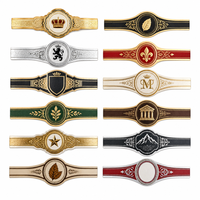 Bandes de cigares personnalisées en papier kraft vintage, anneaux de cigares texturés artisanaux à étiquette privée pour marques de boutiques, étiquettes de style rétro