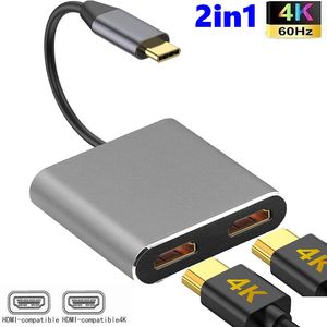 <span class=keywords><strong>Adaptador</strong></span> USB Tipo C 4 en 1 <span class=keywords><strong>a</strong></span> <span class=keywords><strong>HDMI</strong></span> Dual 4K, Conversor de Video de Pantalla Dual Tipo-C <span class=keywords><strong>a</strong></span> <span class=keywords><strong>HDMI</strong></span>, HUB USB 3.0 PD para MacBook <span class=keywords><strong>Samsung</strong></span> - Product Image 5
