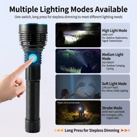 Linterna LED Multimodo con Luz Alta/Baja, Luz Lateral COB, Indicador de Carga USB, Resistente al Agua IP68, Enfoque Ajustable, Más de 1000 Lúmenes