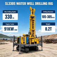 Machine de forage de puits d'eau, foreuse hydraulique sur chenilles de 330 m pour l'approvisionnement en eau
