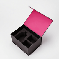 Emballage en papier noir recyclable personnalisé boîte-cadeau de chaussure pliante boîtes en papier magnétiques personnalisées emballage avec rabat magnétique