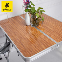 Table de pique-nique de camping pliante portable avec chaises et trou de parapluie, table de valise de camping en aluminium compacte et légère