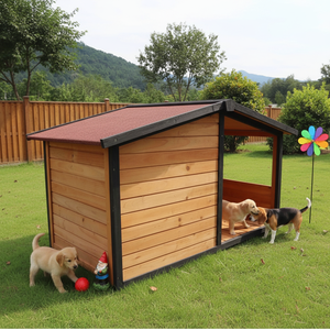 SDD011 Outdoor Luxury Solid Wood <strong>Dog</strong> <strong>Kennel</strong> with Unique Modern Design All Seasons Pet House - Product Image 4