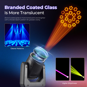 Luz Móvil de Cabeza con Efecto de Rotación <span class=keywords><strong>DMX</strong></span>, 250W, LED Beam, Anillo de 18 Prismas, Lyre Spot, 15 Gobos, RGBW, para DJ, Escenario, Discoteca, Fiesta - Product Image 4