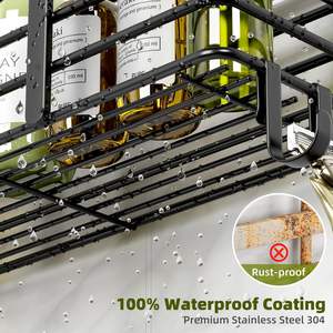 Organisateur de douche, porte-savon, crochets, étagères de douche antirouille, <span class=keywords><strong>sans</strong></span> perçage, rangement de salle de bain, montage mural - Product Image 4