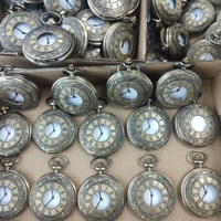 Jam Saku Kuarsa Pola Klasik Retro Gaya Inggris Romantis, Casing Paduan Logam, Dial 44mm, Jam Saku Bergaya Antik