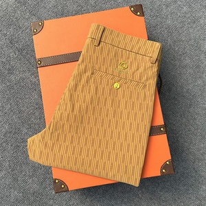 2025 usine personnalisé hommes printemps automne affaires pantalons décontractés haut de gamme confortable à la mode <span class=keywords><strong>grande</strong></span> <span class=keywords><strong>taille</strong></span> coton ample droite - Product Image 1