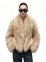 Nouvelle Arrivée Hiver Zeyu – Veste Courte en Fausse Fourrure, Style Cardigan Ouvert, Col à Revers Moelleux et Duveteux, Manteau en Fausse Fourrure pour Femme
