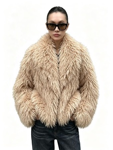 Zeyu Winter Neuheit Kurze Kunstpelzjacke Flauschiger Kragen Offener <span class=keywords><strong>Cardigan</strong></span>-Stil Pelziger Mantel Damen Kunstpelzmäntel - Product Image 5