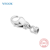 Connecteur de bijoux VFOOK à finition lisse et ouverture facile, fermoir mousqueton classique en argent sterling 925 pour la fabrication de bijoux de mariage