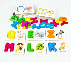 Tarjetas de aprendizaje para niños, juguetes magnéticos DIY, rompecabezas <span class=keywords><strong>del</strong></span> alfabeto, libro de historia, juguete de madera, gran oferta - Product Image 5