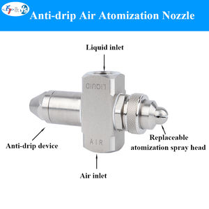 Pulvérisateurs de nettoyage Anti-goutte mélange d'eau buse d'atomisation en acier inoxydable pulvérisation pneumatique buse d'atomisation d'air buse de brouillard sec - Product Image 2