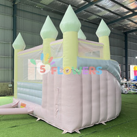 Château gonflable pour enfants, équipement de location pour fêtes en gros, château gonflable extérieur, pastel, Castillo Inflable, avec toboggan