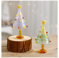 Mini ornements de Figurines d'arbre de Noël en verre d'art fait à la main pour la décoration de vacances et les cadeaux de festival