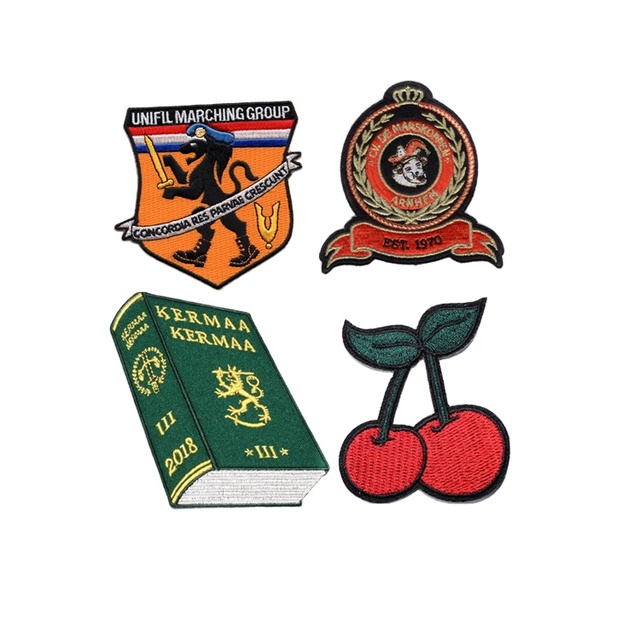 Custom Design High Quality Embroidery Patch 100% Embroidered Fabric Badge for Clothing
