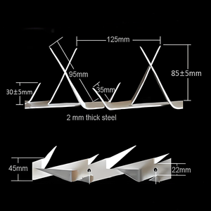 أشواك مضادة للتسلق من الفولاذ الكربوني بلاك جولد DPB-019 - سطح مجلفن معتمد من ISO وCE لردع المتسللين للأسوار الخارجية - Product Image 5