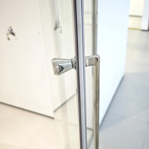 Mampara de <span class=keywords><strong>Ducha</strong></span> Corredera Pivotante BEJOY 900X900X2000 MM, Negro Mate, Acero Inoxidable 304, Vidrio de 8mm - Product Image 4