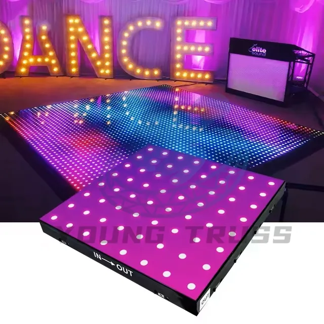 Portable Wireless Digital Dance Floor Durable Glass Aluminum Iron and Steel Materials for Truss Displays