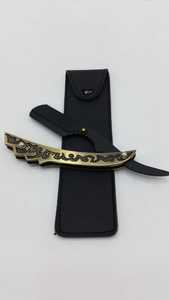 Rasoir droit de barbier professionnel avec poignée en laiton Outil de rasage à lame unique - Product Image 2