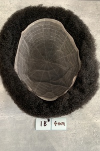 Prothèse capillaire H402 Afro bouclée pour hommes, système de remplacement en cheveux humains pour Afro-Américains, taille 8x10, 4mm, ondulée, expédition rapide - Product Image 4