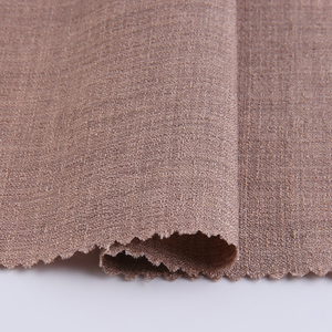 Venta al por mayor 140GSM 100% Poliéster Liso teñido de punto Lino Look Effect Loris Stretch Scuba Crepe Fabric para pantalones de vestir - Product Image 5