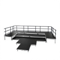 Scène de concert extérieure en treillis d'aluminium, plateforme modulaire légère, capacité de charge de 1102 lb (500 kg), événements d'entreprise, réglable