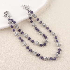 Ingrosso 12mm + 8mm colorato strass perline pantaloni catena Unisex rosario perline portafoglio catene <span class=keywords><strong>Jeans</strong></span> per uomo donna (TC220) - Product Image 5