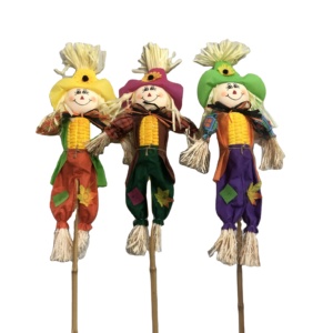 Newpower Fall Autumn Harvest Espantapájaros de Halloween con estacas de bambú Total H 60 pulgadas para estacas de jardín Home Deco - Product Image 1