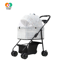 Poussette pliable portable haut de gamme pour animaux de compagnie, idéale pour les chats domestiques, les mini chiens et tous les petits animaux