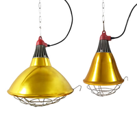 Lampe chauffante métallique étanche pour porcheries et incubateurs de volailles 220V – Lumière chauffante pour animaux pour cages d'élevage