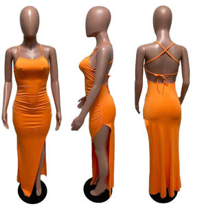 Ropa personalizada Mujeres Bodycon vestido largo Señoras Elegante Sexy Fiesta Sin mangas Noche Maxi Vestido Mujeres Moda Vestidos Casuales - Product Image 3