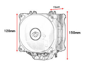 Qiuzaim 120mm RGB chiếu sáng CPU Quạt làm mát 6 ống dẫn nhiệt 4pin 3pin PWM yên tĩnh Bo mạch chủ mát tương thích <span class=keywords><strong>Intel</strong></span> cho AMD LGA - Product Image 6