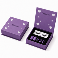 Boîtes personnalisées pour faux ongles et cils, impression numérique, fermeture magnétique, éponge, emballage en carton écologique pour maquillage