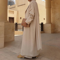 Ensemble 3 pièces Aschulman sur mesure pour femmes musulmanes : haut, pantalon et abaya – Luxe premium, ensemble modeste islamique pour femmes avec abaya, manteau et pantalon